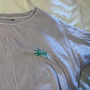 Stussy oversized purple and green shirt